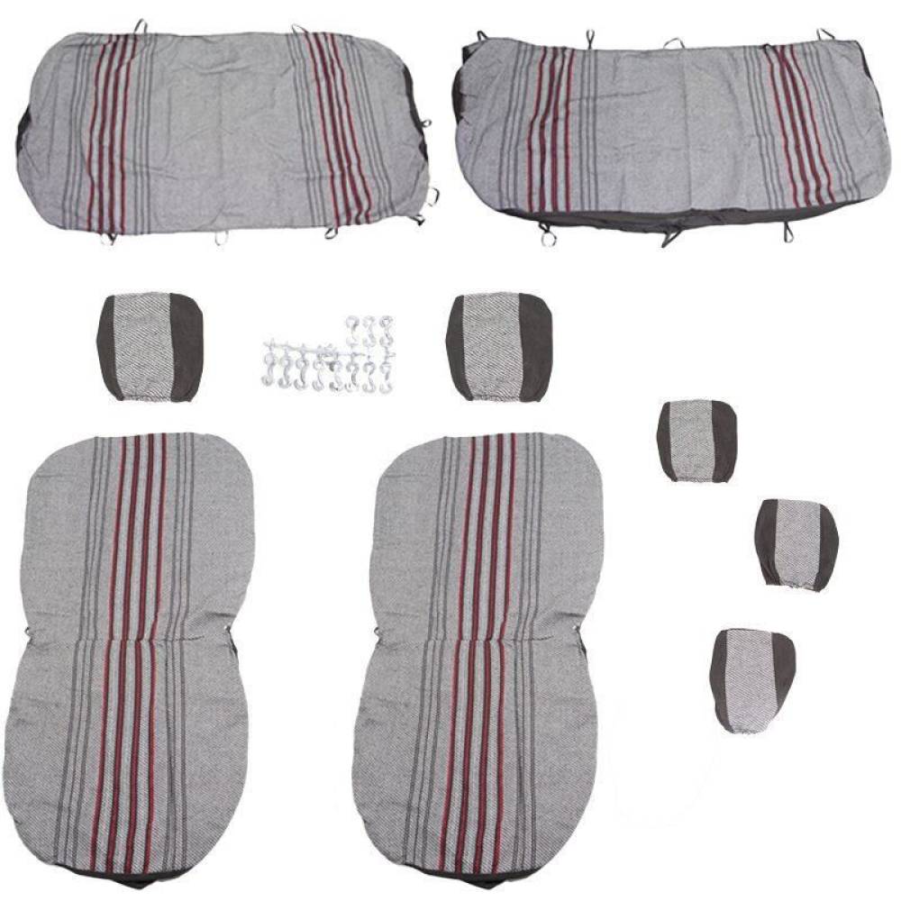 Set huse auto, stofa, Dacia Logan, 5 locuri, 2 cu 3, negru cu dungi rosii, Dealiz Set huse auto, stofa, Dacia Logan, 5 locuri, 2 cu 3, negru cu dungi rosii, Dealiz