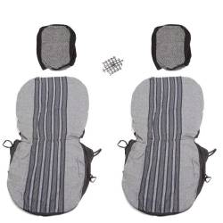 Set huse auto, 2 locuri, stofa, negru cu albastru, DLZ12, Dealiz 