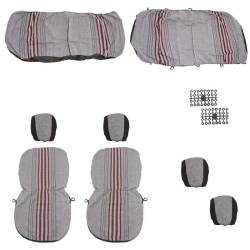 Set huse auto stofa, universale, negru, alb cu rosu  DLZ54 Dealiz 