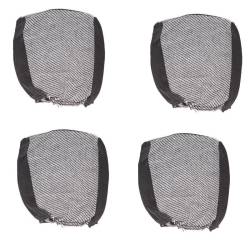 Set huse auto stofa, universale, negru, alb cu albastru, Dealiz