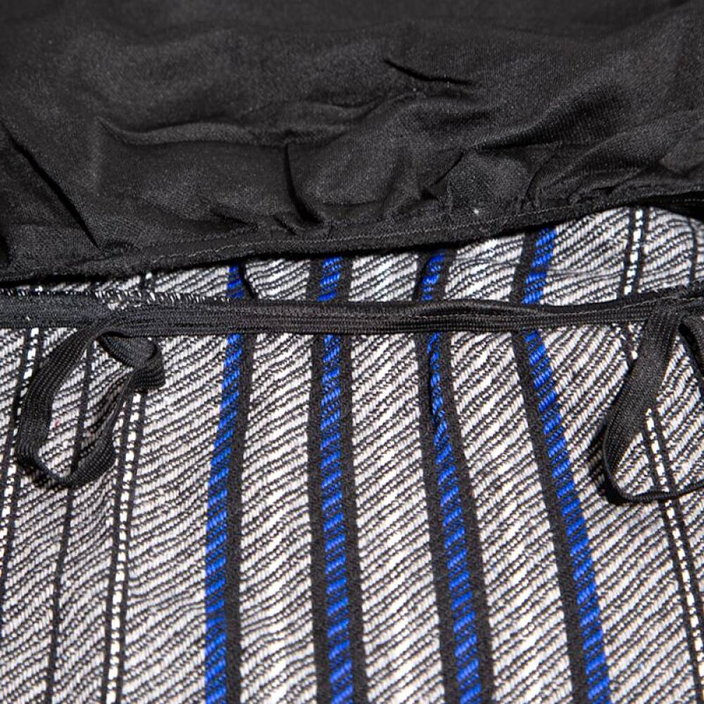 Set huse auto stofa, universale, negru, alb cu albastru, Dealiz