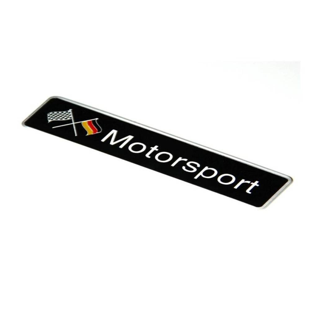 Ornament emblema neagra cu 2 steaguri, adeziv, Motorsport, LV001-2