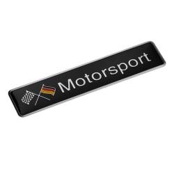 Ornament emblema neagra cu 2 steaguri, adeziv, Motorsport, LV001-2
