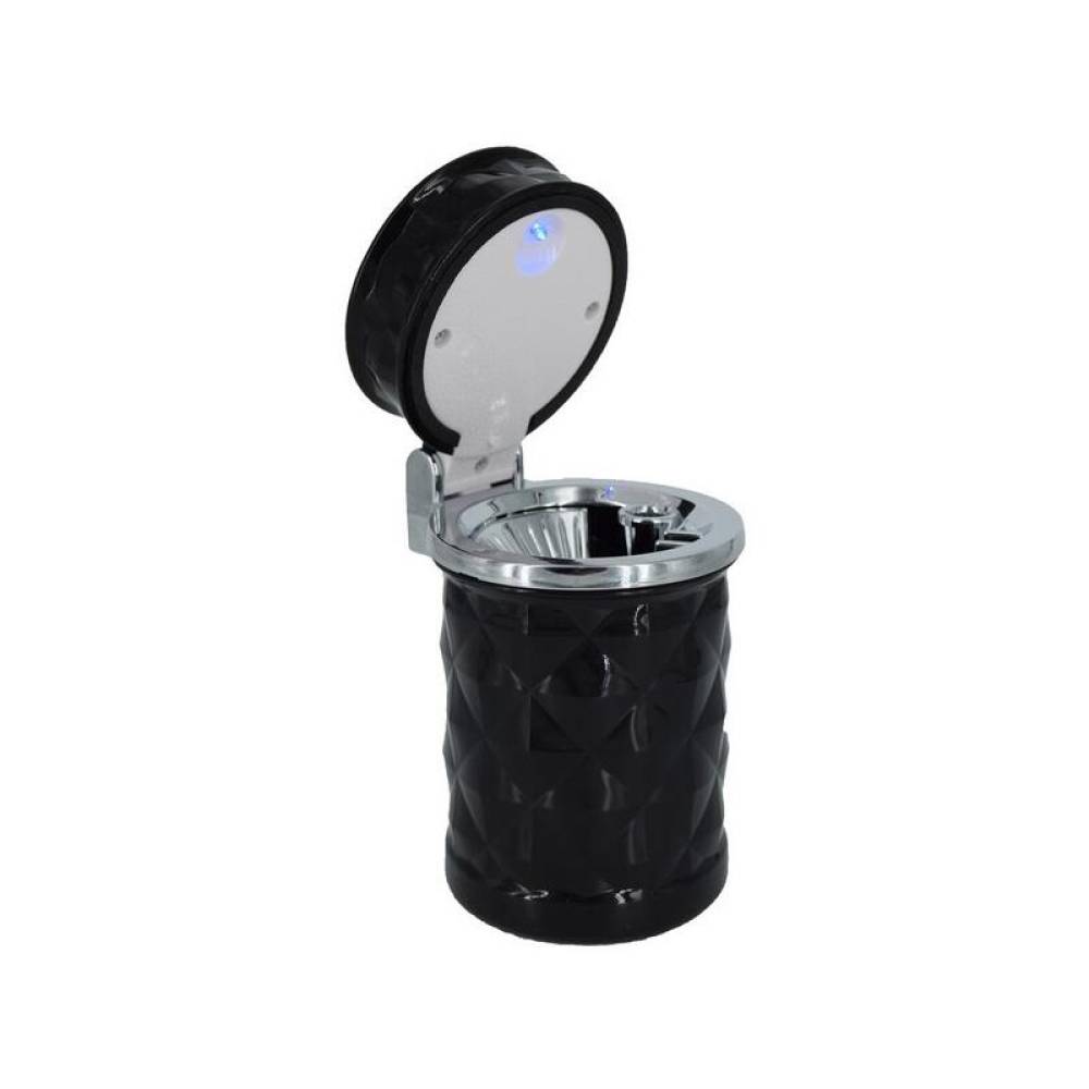 Scrumiera auto cu LED, prindere 2in1, grila ventilatie sau suport pahar, neagra, LP-012 Scrumiera auto cu LED, prindere 2in1, grila ventilatie sau suport pahar, neagra, LP-012