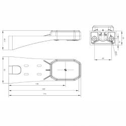 Lampa gabarit 63x170, cu Led, cu suport lateral lung, alba FT-069 BIV Fristom Lampa gabarit 63x170, cu Led, cu suport lateral lung, alba FT-069 BIV Fristom