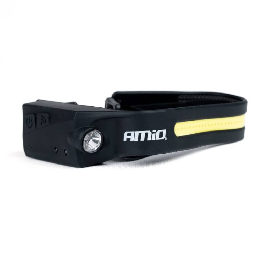 Lanterna frontala de cap, Cob si Xpe LED, 6w-3w, 350lm-150lm, USB-C, 1200mAh, senzor de miscare, 6 functii, 29cm, Amio 3241 Lanterna frontala de cap, Cob si Xpe LED, 6w-3w, 350lm-150lm, USB-C, 1200mAh, senzor de miscare, 6 functii, 29cm, Amio 3241