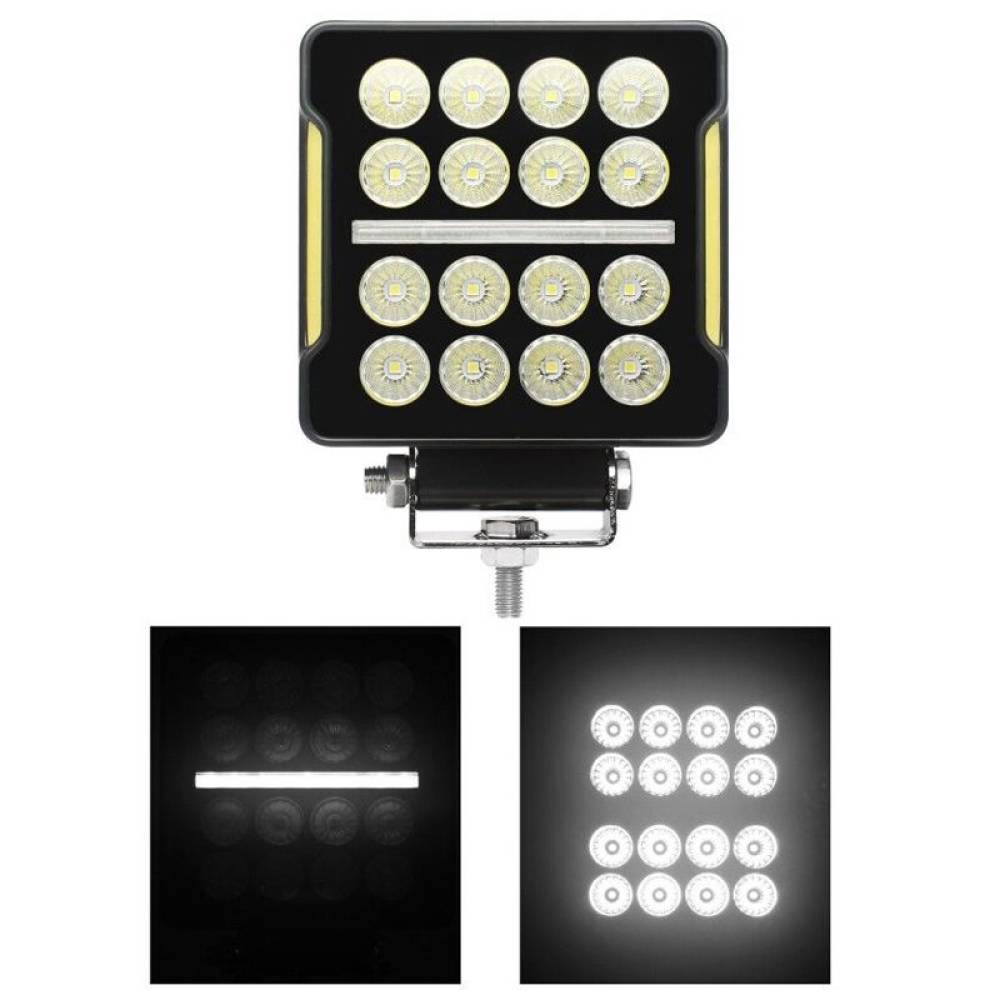 Proiector lucru 108x108x40, 16+9LED cu pozitie tip STRIPE, 20W, 12-24V, 1300lm, 60 grade Flood, L0181