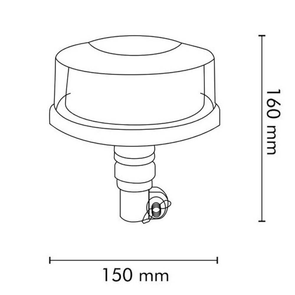 Girofar 12-24V, h160 (fi150) 48LED, 24w, tija flexibila, OCTAGON II, ALR0028 Girofar 12-24V, h160 (fi150) 48LED, 24w, tija flexibila, OCTAGON II, ALR0028