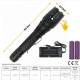 Lanterna tactica LED, 10w, 300lm, 2 acumulatori si incarcator 5v, 1200mAh, aluminiu, zoom, 6 functii, 20cm,  XML T6, LA0202