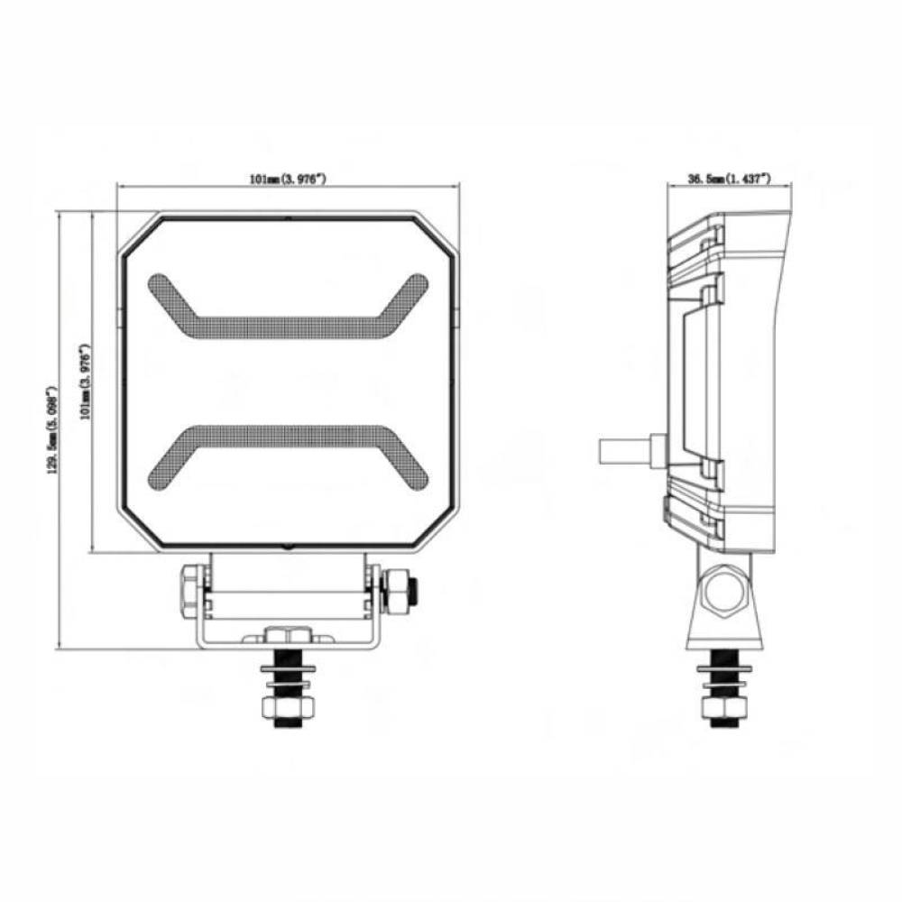 Proiector lucru 101x101, LED, cu pozitie galbena tip STRIPE, combo, 15W, 12-24V, 1500m, L0185 TruckLed