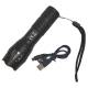 Lanterna tactica LED, 10w, 300lm, reincarcabila USB, 1200mAh, aluminiu, zoom, 5 functii, 13cm, LA0203
