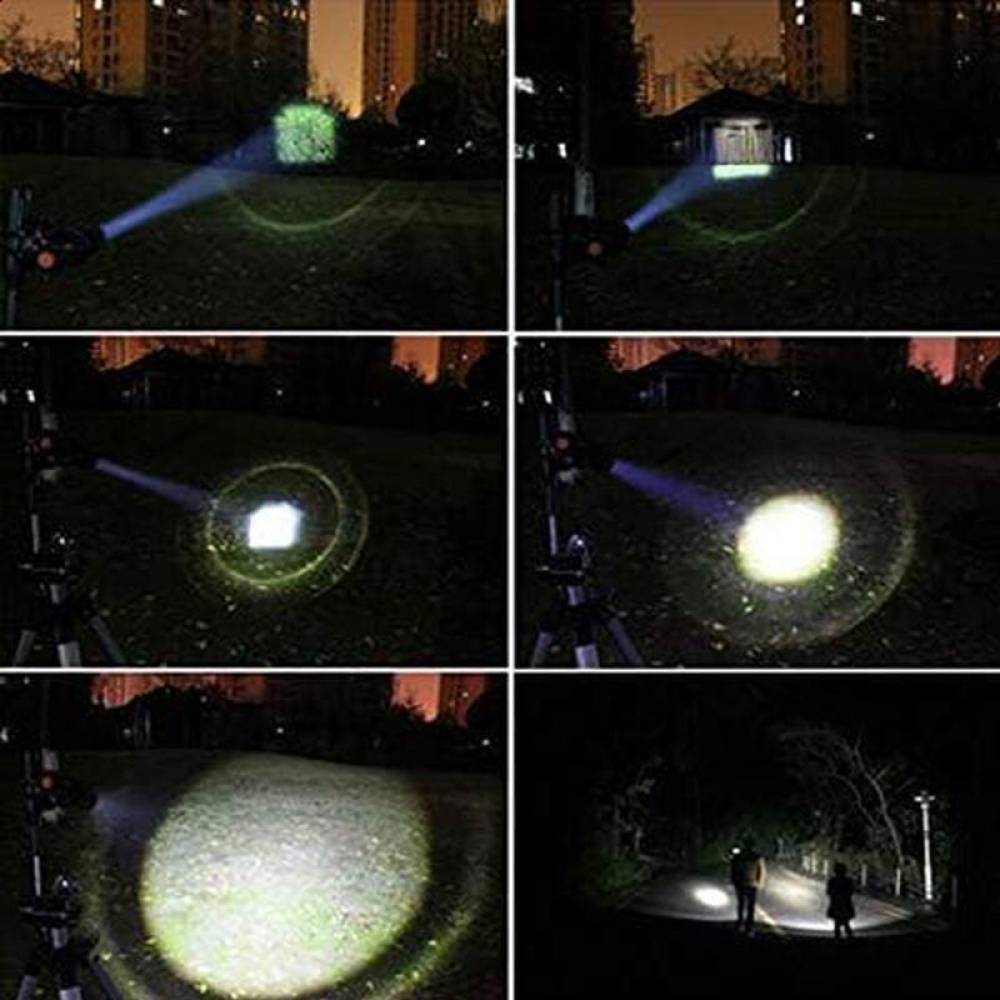 Lanterna tactica LED, 10w, 300lm, reincarcabila USB, 1200mAh, aluminiu, zoom, 5 functii, 13cm, LA0203