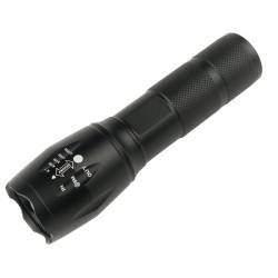 Lanterna tactica LED, 10w, 300lm, reincarcabila USB, 1200mAh, aluminiu, zoom, 5 functii, 13cm, LA0203