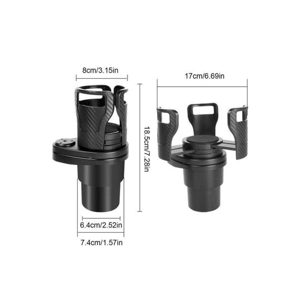 Suport pahar rotativ, cu baza ajustabila, multifunctional, negru-carbon, 86912 Carmotion