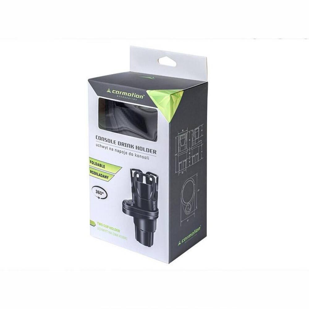 Suport pahar rotativ, cu baza ajustabila, multifunctional, negru-carbon, 86912 Carmotion