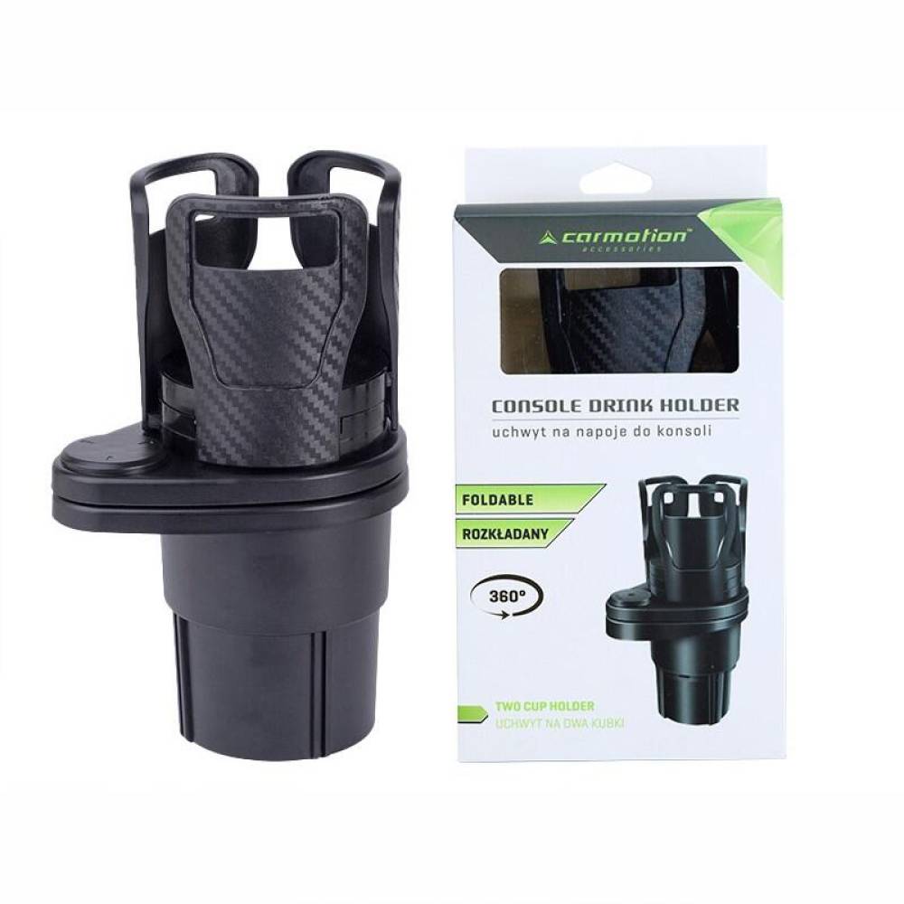 Suport pahar rotativ, cu baza ajustabila, multifunctional, negru-carbon, 86912 Carmotion