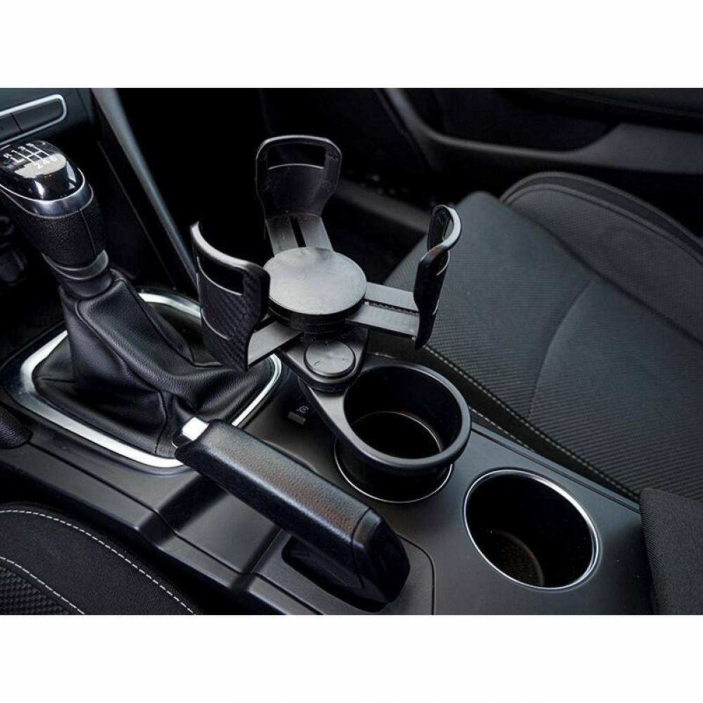 Suport pahar rotativ, cu baza ajustabila, multifunctional, negru-carbon, 86912 Carmotion