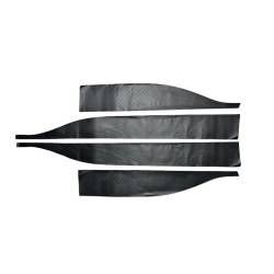 Set 4 bucati, autocolant bandou lateral usi, compatibil Dacia Logan3, carbon, negru 3D, QITL3-02