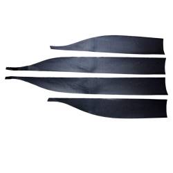 Set 4 bucati, autocolante bandou lateral usi, compatibil Dacia Logan3, negru mat, texturat, QITL3-01