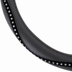 Husa volan 37-39cm, imitatie piele, cu diamante, 02807 Amio Husa volan 37-39cm, imitatie piele, cu diamante, 02807 Amio