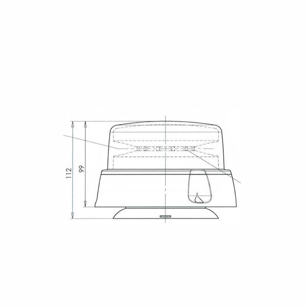 Girofar 12-24V, h112, 12 LED-uri, prindere cu magnet, 8 functii, cablu 7m, lentila transparenta, W112 852.8 Was