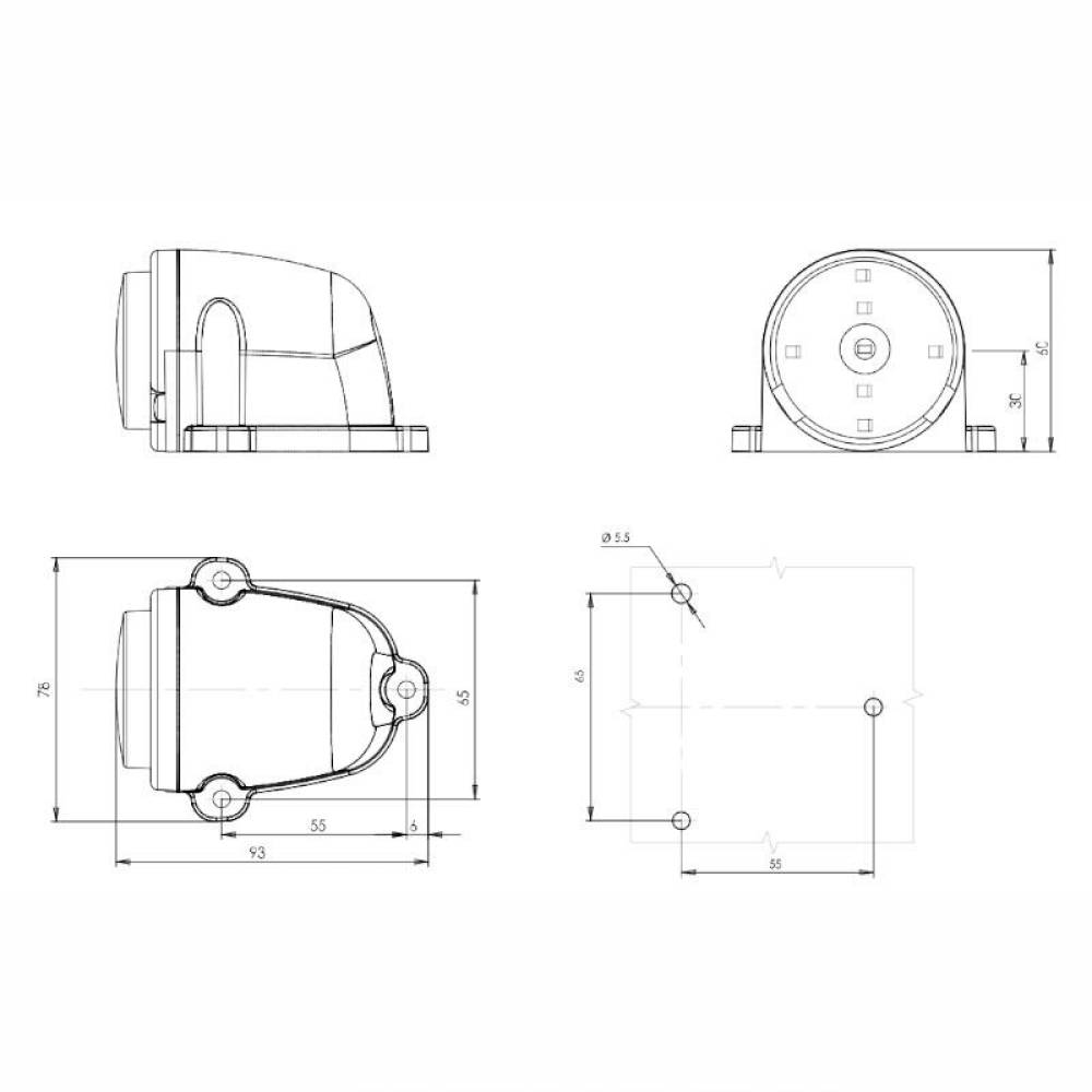 Lampa gabarit 78x93, LED Neon, alba, cabina W25N 785 Was Lampa gabarit 78x93, LED Neon, alba, cabina W25N 785 Was