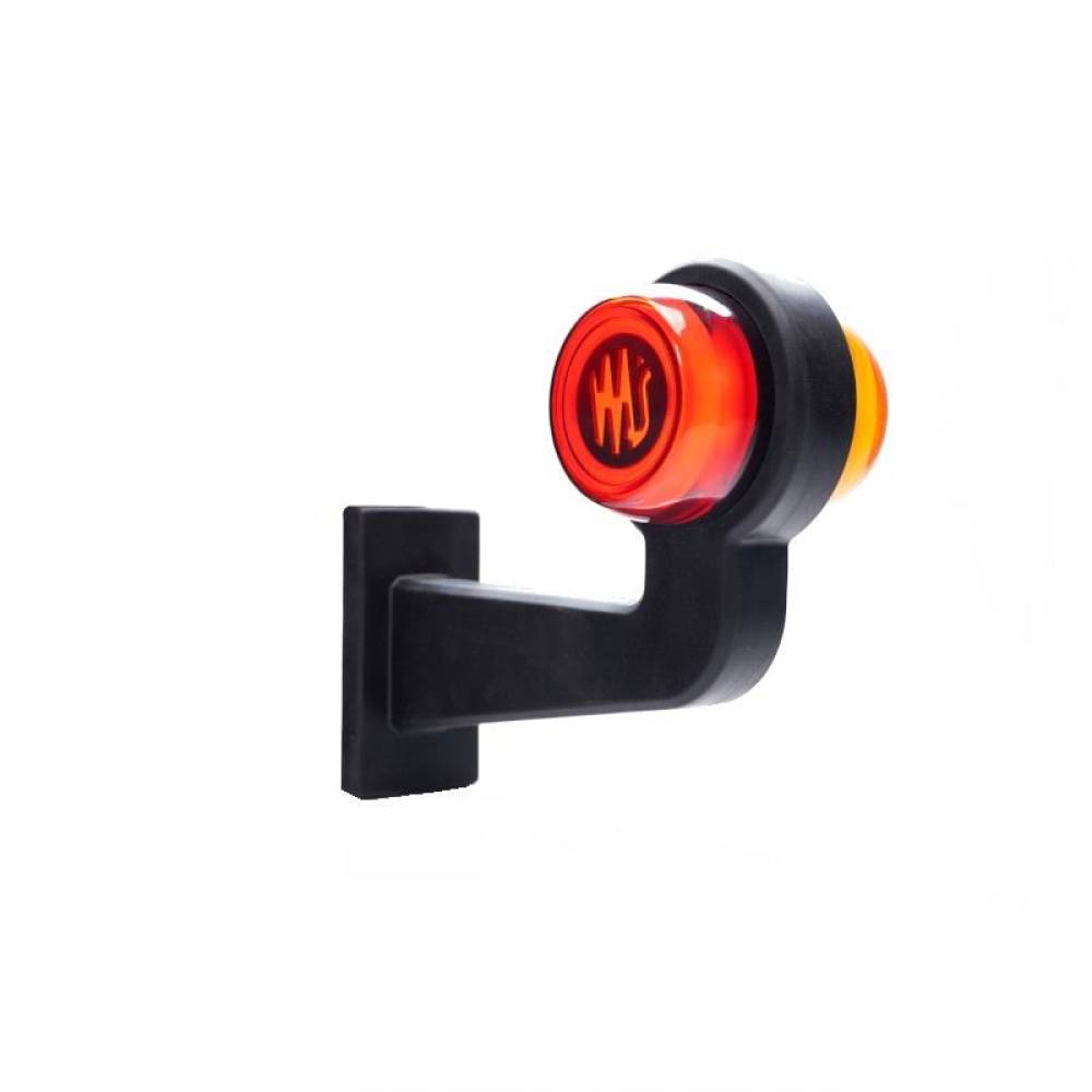 Lampa gabarit brat 149mm, cotit la 90°, galben cu rosu, LED Neon, dreapta, W74.4 LOGO 2263 P/II WAS Lampa gabarit brat 149mm, cotit la 90°, galben cu rosu, LED Neon, dreapta, W74.4 LOGO 2263 P/II WAS