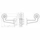 Lampa gabarit brat 191mm, cotit la 90°, galben cu rosu, LED Neon, stanga, W74.1 LOGO 2254 L/II WAS