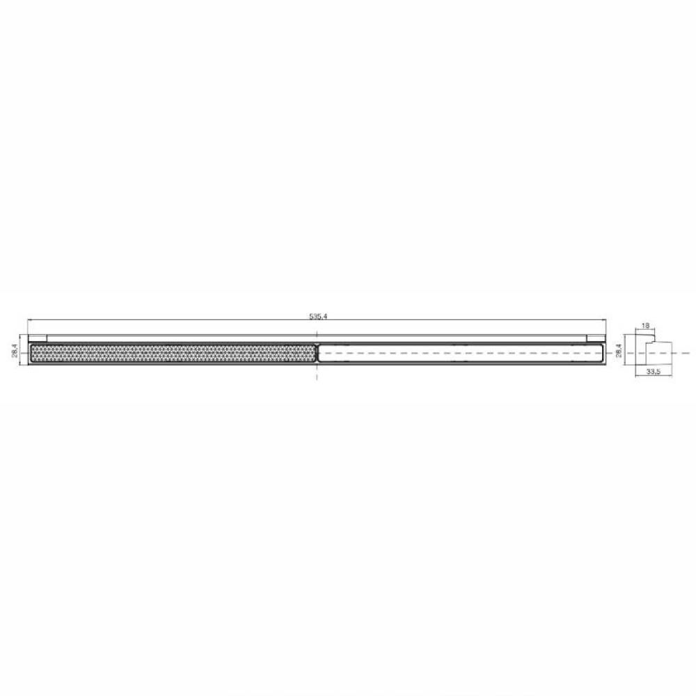 Lampa gabarit 535x28, LED Neon, alba, pozitie fata, catadioptru reflectorizant, cu suporti prindere, W259 2153 Was
