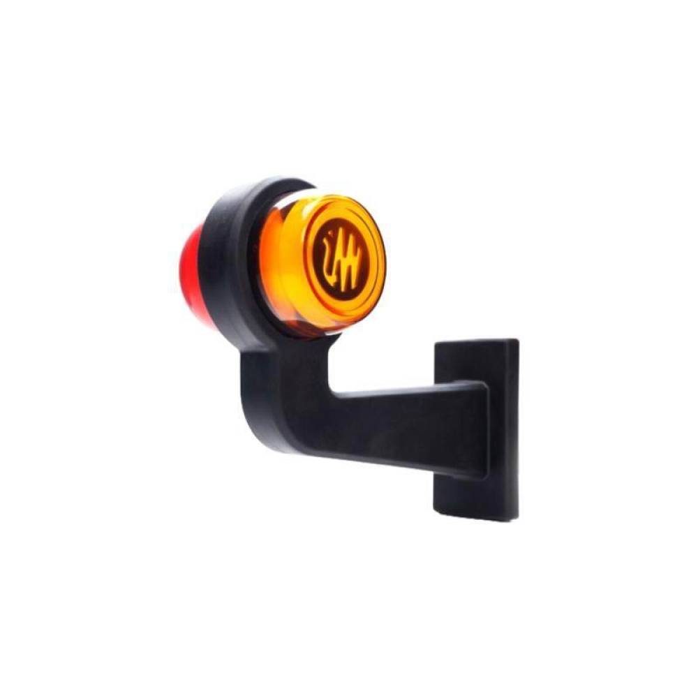 Lampa gabarit brat 191mm, cotit la 90°, galben cu rosu, LED Neon, dreapta, W74.1 LOGO 2254 P/II WAS Lampa gabarit brat 191mm, cotit la 90°, galben cu rosu, LED Neon, dreapta, W74.1 LOGO 2254 P/II WAS