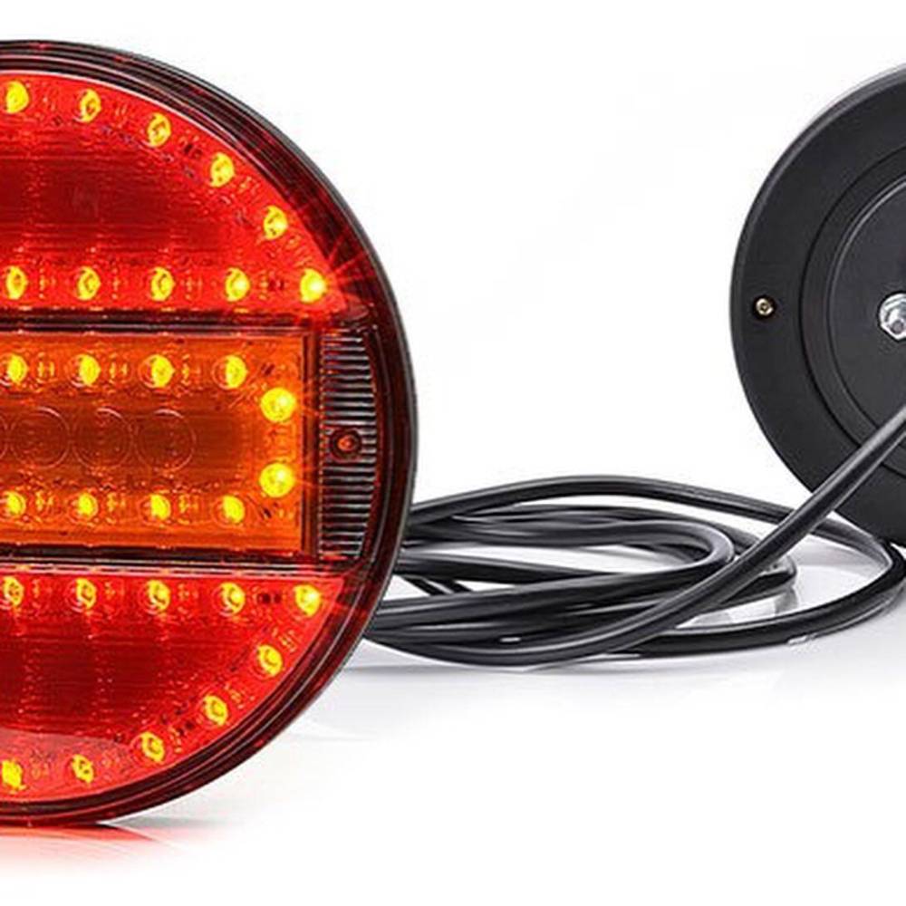 Lampa stop fi142, 3 functii, LED, 12-24V, hamburger, cu dispersor oglinda, stanga-dreapta, slim, W91 733 Was