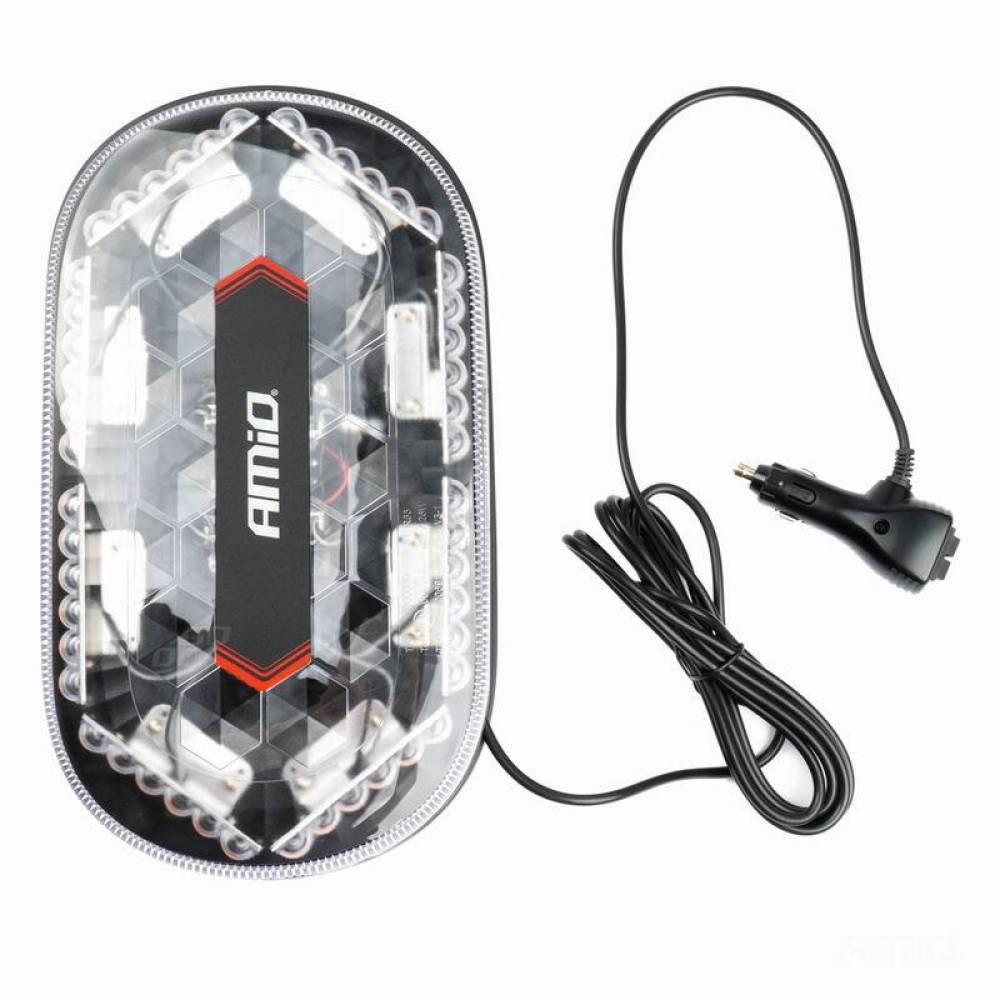 Girofar rampa transversal 32x18cm, magnet, 48 LED-uri, 12-24V, 26W, cu mufa pentru bricheta, 03336 Amio Girofar rampa transversal 32x18cm, magnet, 48 LED-uri, 12-24V, 26W, cu mufa pentru bricheta, 03336 Amio