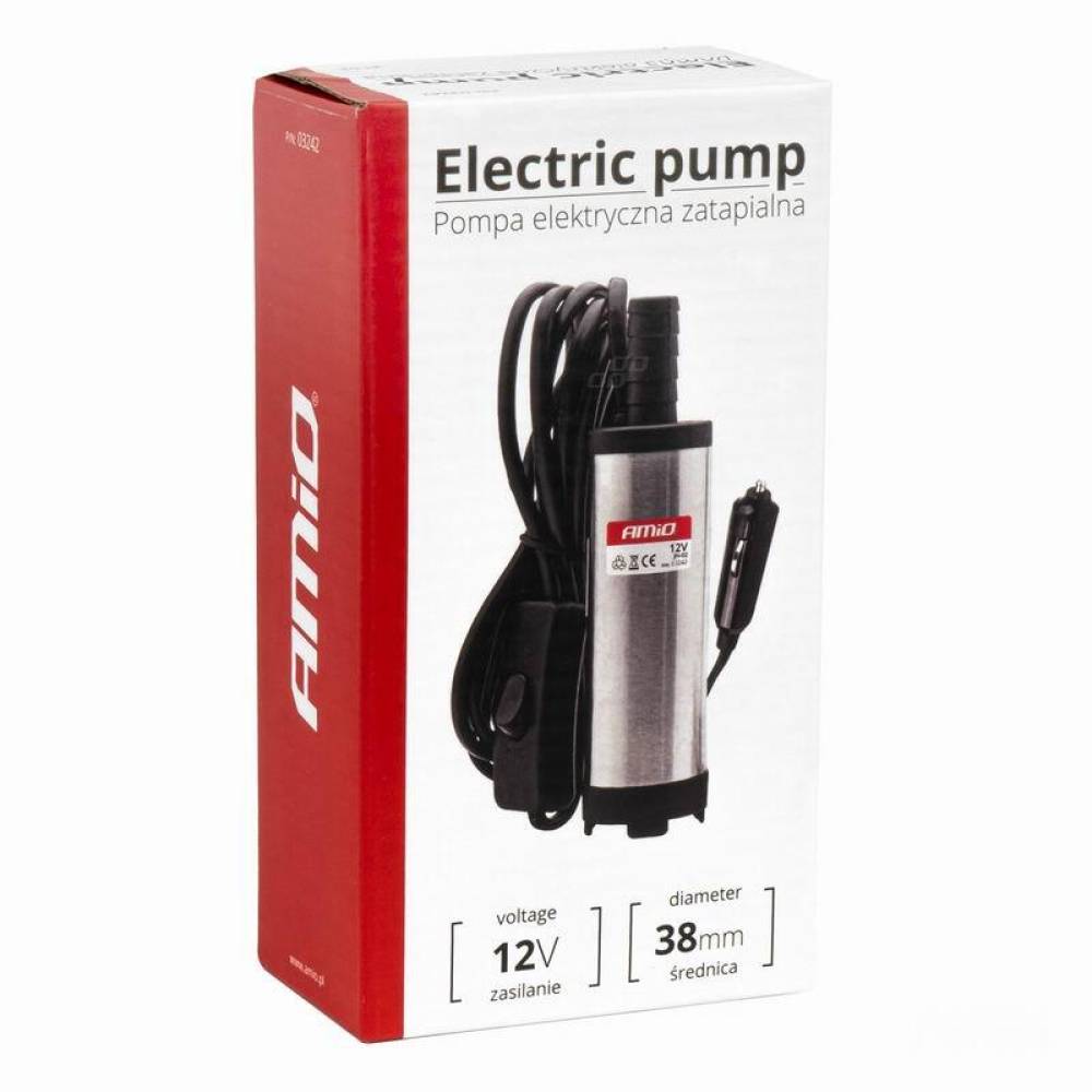 Pompa electrica scos combustibil 12V, fi39mm, 12l/min, cu stecher, submersibila, 03242 Amio