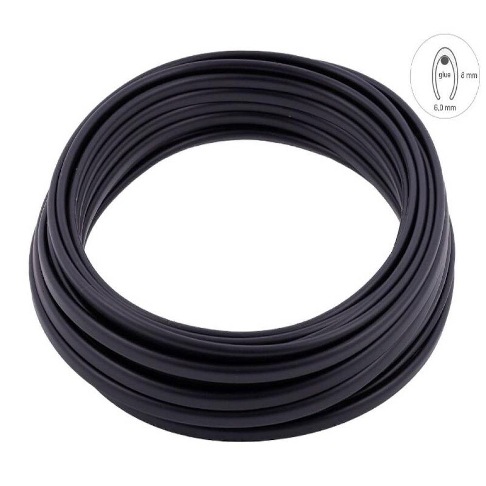 Rola ornament bandou, 8mm x 20m, neagra, profil U, 63779 Carmotion 