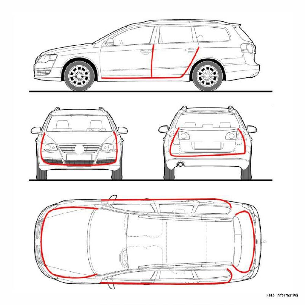 Rola ornament bandou, 8mm x 20m, cromata, profil U, 63778 Carmotion