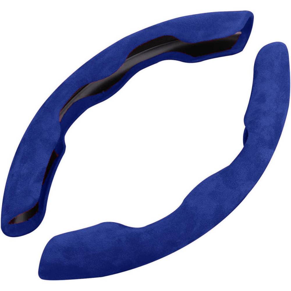 Husa volan 2 segmente, imitatie Alcantara, albastra, FS-1202