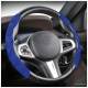 Husa volan 2 segmente, imitatie Alcantara, albastra, FS-1202