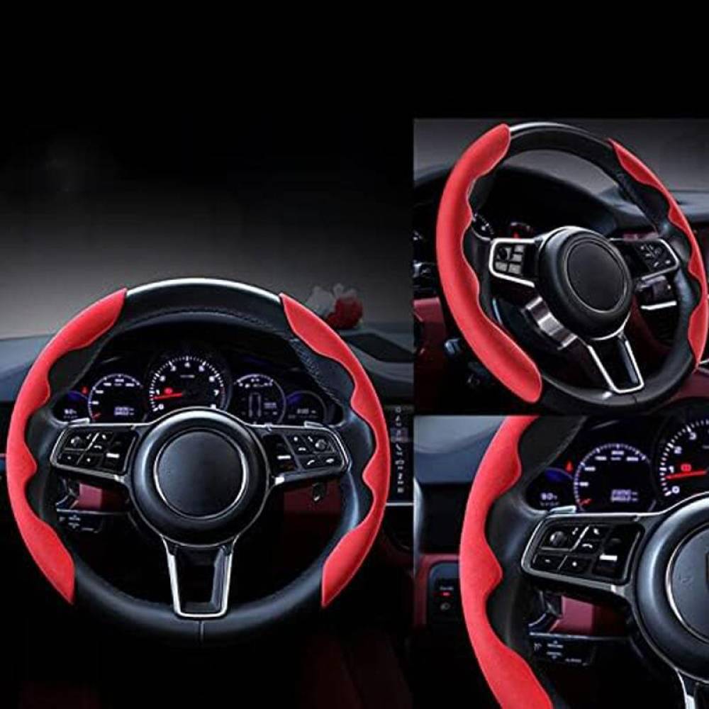 Husa volan 2 segmente, imitatie Alcantara, rosie, FS-1201 Husa volan 2 segmente, imitatie Alcantara, rosie, FS-1201
