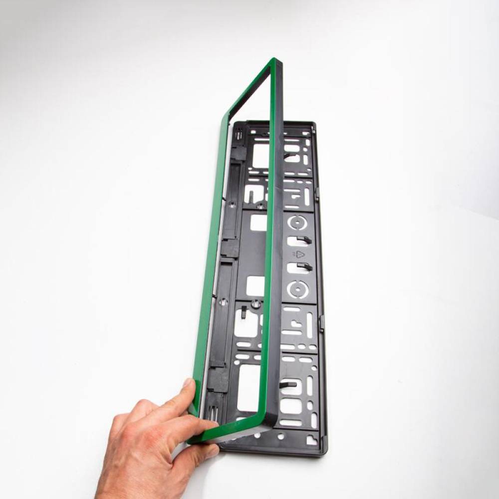 Set 2 suporti numar, rama intreaga detasabila, verde,  KMP03, Komplast
