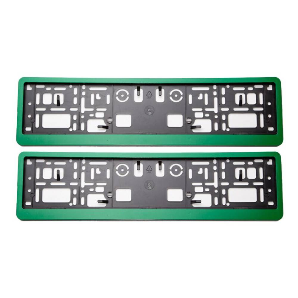 Set 2 suporti numar, rama intreaga detasabila, verde,  KMP03, Komplast