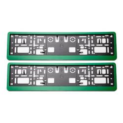 Set 2 suporti numar, rama intreaga detasabila, verde,  KMP03, Komplast