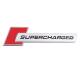 Ornament emblema metalica SUPERCHARGED adeziva Crom cu Rosu, TS-103 Ornament emblema metalica SUPERCHARGED adeziva Crom cu Rosu, TS-103