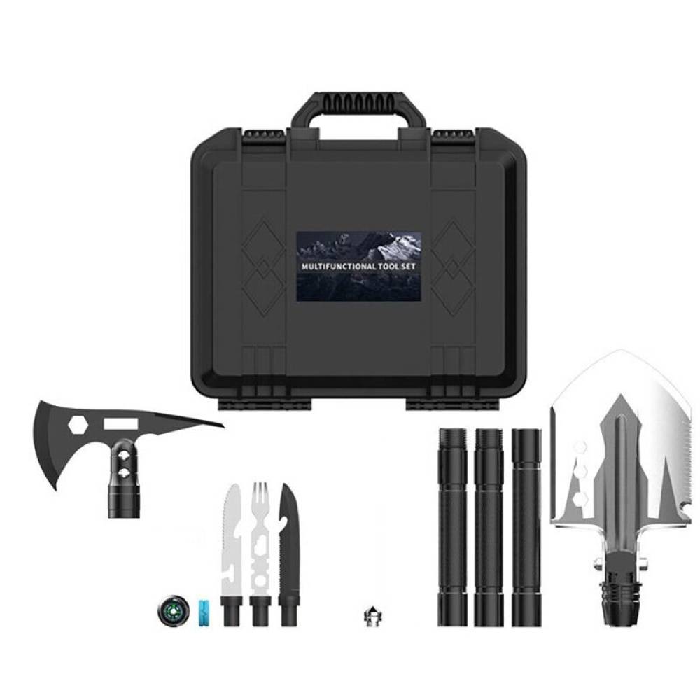 Trusa multifunctionala (topor, tarnacop, ciocan, cutit, furculita, busola) CRG-TD14-F4
