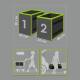Set 2 organizatoare pliabile cu maner, 25x30cm, verde neon, 54925 MNC 