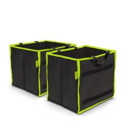 Set 2 organizatoare pliabile cu maner, 25x30cm, verde neon, 54925 MNC 