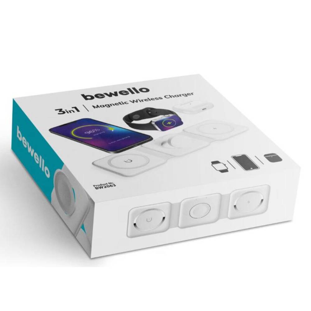 Statie de incarcare wireless, 3 in 1 pentru telefon, ceas, casti Apple, Iphone, BW2063 Bewello