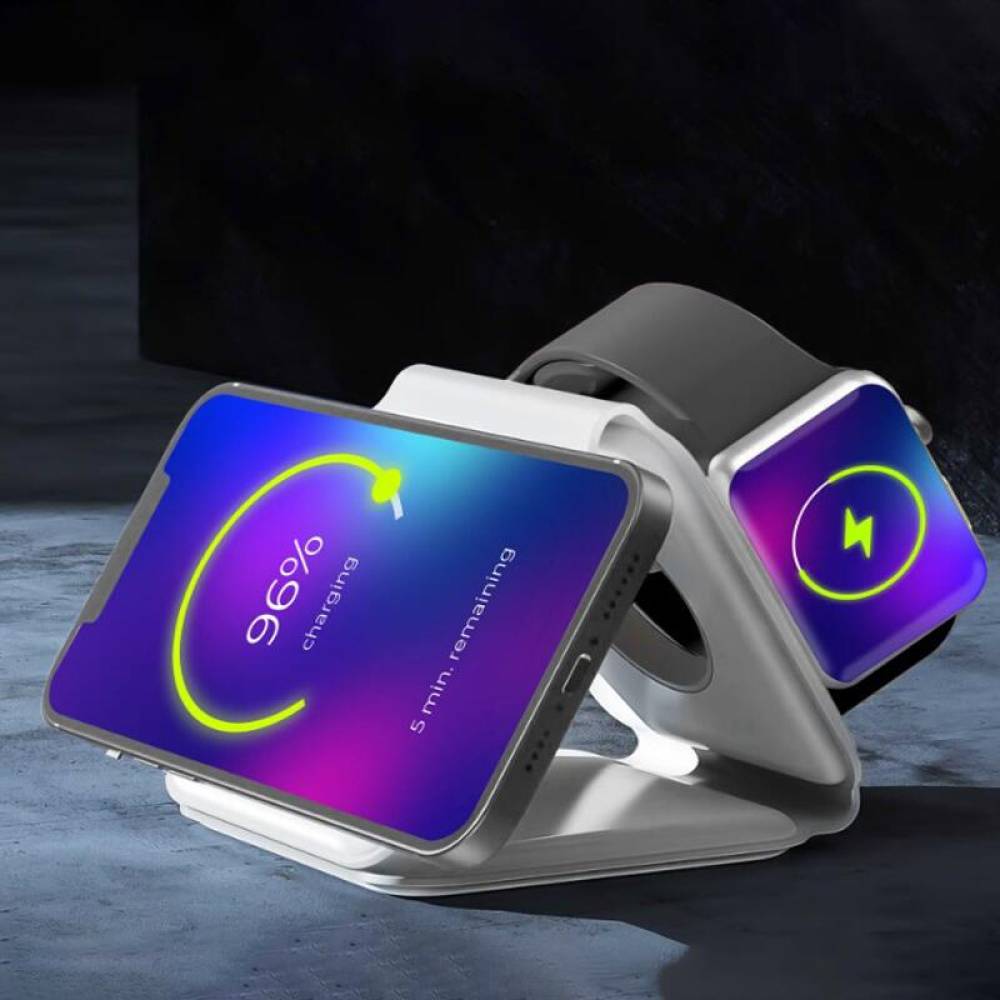 Statie de incarcare wireless, 3 in 1 pentru telefon, ceas, casti Apple, Iphone, BW2063 Bewello