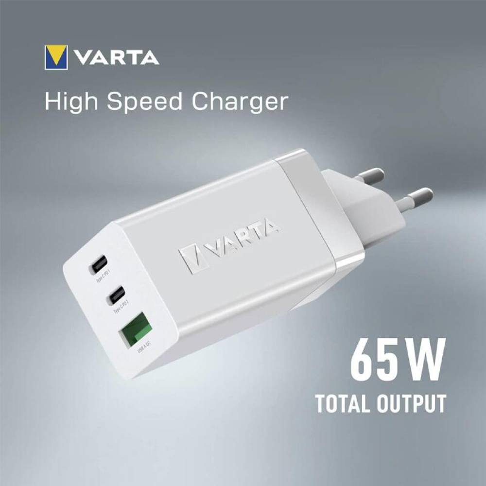 Incarcator 220V - 5V, 2xUSB-C, PD, 65W, 1xUSB-A, QC well 57956 Varta