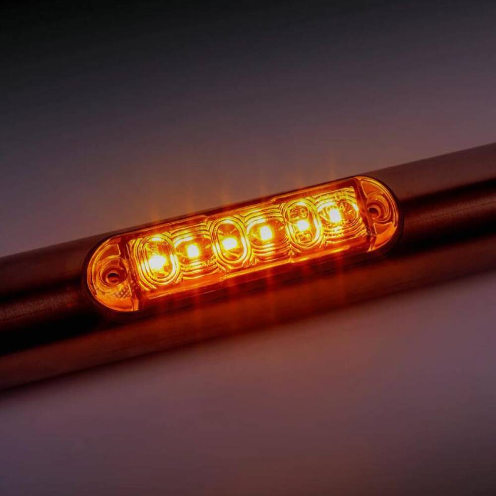 Proiector stroboscopic, 103x26, 12-24V, 6LED-uri, cu 2 garnituri, monatare pe bullbar sau suprafata plana., 4 tipuri de flash-uri, FT-205 Fristom
