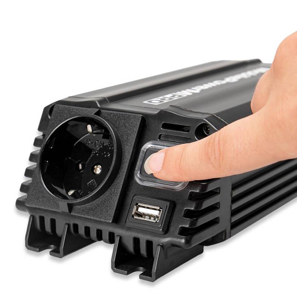 Invertor 12V la 220V, 300W, USB, cu stecher si clesti baterie, HEYNER® Mobile Power M PRO, 511.92 Heyner 